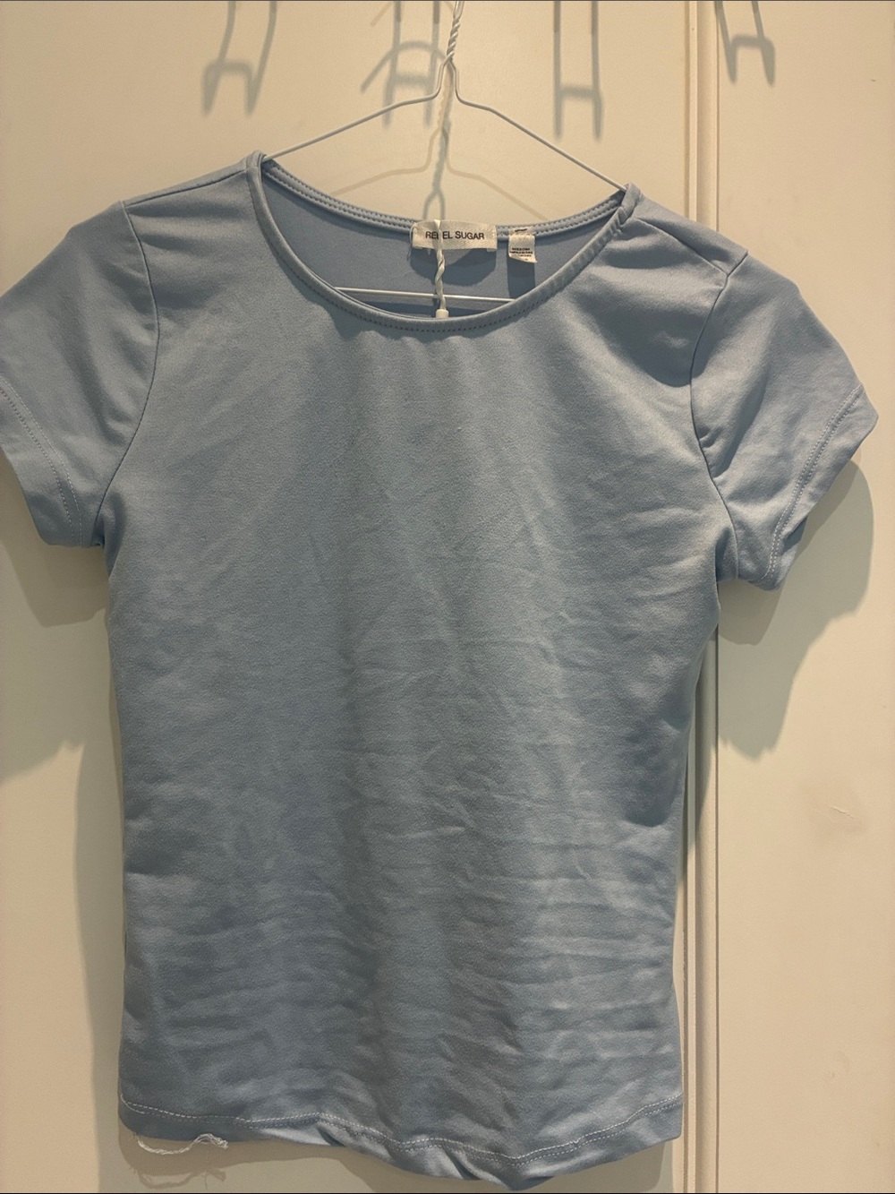 Rebel Sugar Light Blue Short Sleeve Baby Tee Size S